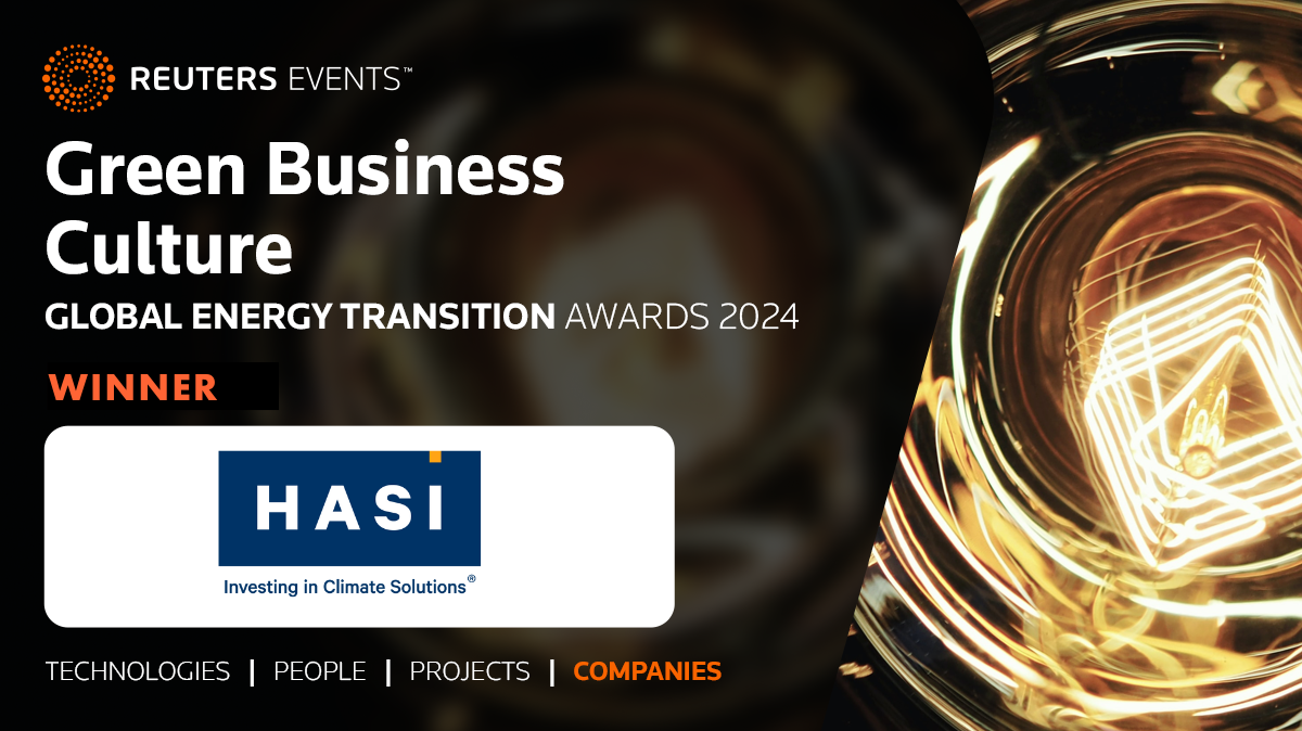 HASI won the Reuters Global Energy Transition Awards Green Business Culture award for 2024